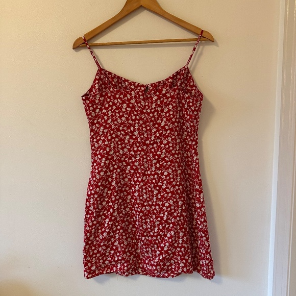 Reformation Felix Red Floral-Print Mini Dress | Size 4 - Picture 9 of 15